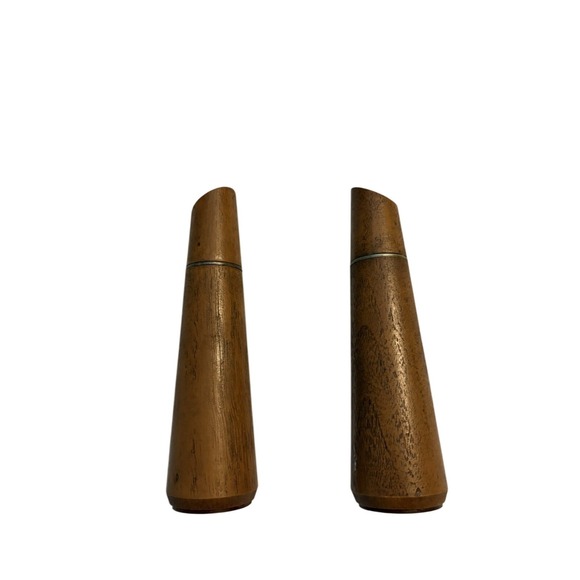 The Unbranded Brand Other - Vintage Salt and Pepper Shakers MCM Tapered Wood Brown Mid Century Modern